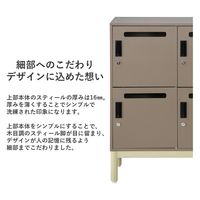 PREDONA(プレドナ)スチール パーソナルロッカー8人用(シリンダー錠)下置き用 幅800×奥行400×高さ1750mm モカブラウン ラウンド脚（取寄品）