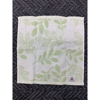 【アウトレット】丸眞 リーフ柄（GR）　ハンドタオル2枚組 1セット6枚（2枚入パック×3）