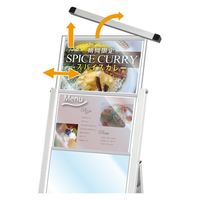 常磐精工 ブラックバリウスカードケーススタンド看板 A3横8両面 アームキャスターセット BVACCSK-A3Y8R-KSET 1台（直送品）