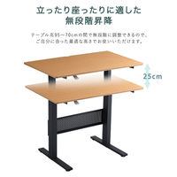 ホームテイスト 無段階ガス圧昇降テーブル 幅965×奥行600×高さ700～950mm ウォールナット HT-JGD 1台（直送品）