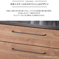 ホームテイスト Lugo(ルゴ) 特殊鋼板を使った キッチンカウンター 扉収納 ナチュラル SH-22-CKS60-D 1台（直送品）