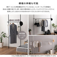 ホームテイスト つっぱりハンガーラック １段 幅200cm ホワイト SH-29-TTHS-1 1個（直送品）