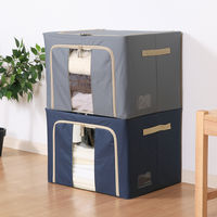 不二貿易 窓付&積み重ね収納ボックス 72L GY 63519 1個