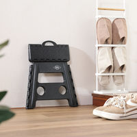 不二貿易 フォールディングステップスツール H32cm BK 77522 1個