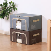 不二貿易 窓付&積み重ね収納ボックス 22L GY 63511 1個