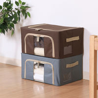 不二貿易 窓付&積み重ね収納ボックス 22L BR 63514 1個