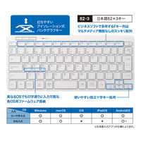 ナカバヤシ 2.4GHz＋Bluetooth　デュアルワイヤレスキーボード　ホワイト FKBーD248W 1個