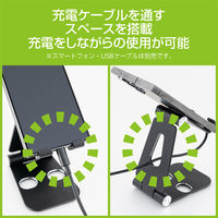 ナカバヤシ タブレット・スマホ対応　アルミスタンド　ブラック SSTー20BK 1個