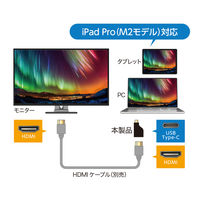 ナカバヤシ USB TYPEーC ー HDMI　変換アダプタ　コンパクト　4K60Hz USAーCHD4/BK 1個