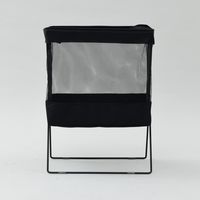 YAMAZEN 【荷物入れ】メッシュバスケット ハイタイプ S 折りたたみ 収納ボックス HTB-SH(BK) 1個