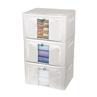 トレードワン 収納ボックス 透明窓付き 積み重ね 折りたたみ 幅50×奥行40×高さ32cm 90084 1個