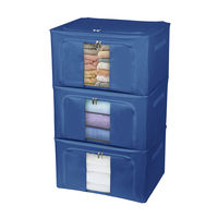 トレードワン 収納ボックス 透明窓付き 積み重ね 折りたたみ 幅50×奥行40×高さ32cm 90085 1個