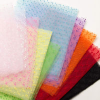 生地 チュール ドット フロッキー 15D 巾92cm×7m切売カット col.4 ライトブルー 1820F AD1820F-4-7M（直送品）