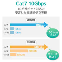 エレコム LANケーブル CAT7 10m 爪折れ防止 高耐久 メッシュケーブル 白 ECLDーTWSM/WH100 1個