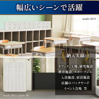 ネットフォース NSAFEII 4列8段32人用 ダイヤル錠 ベース付 ホワイト NSAFE-48-2-AW-WH 1セット（直送品）