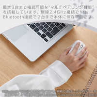 ワイヤレスマウス 静音 Bluetooth/無線2.4GHz 5ボタン Mサイズ 白 M-SH20MBSKXWH エレコム 1個