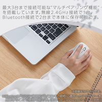 ワイヤレスマウス 静音 Bluetooth/無線2.4GHz 3ボタン Sサイズ 白 M-SH11MBSKXWH エレコム 1個