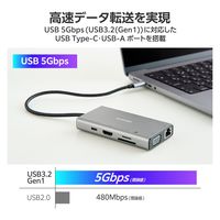 ドッキングステーション タイプC ハブ 10in1 Dual Display対応 USBハブ DST-W15 エレコム 1個