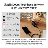 モバイルバッテリー コンセント 一体型 5000mAh PD 最大30W 小型 ブラック EC-C19LBK エレコム 1個（直送品）