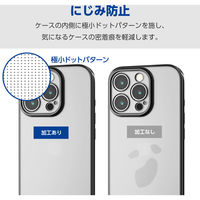 iPhone16 Pro ケース ソフト カメラレンズ保護設計 メタリックブラック PM-A24CUCTMKBK エレコム 1個（直送品）