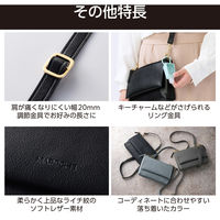 スマホポーチ ショルダーポーチ お財布機能付き 斜めがけ ソフトレザー ジェットブラック P-MAP07BK エレコム 1個（直送品）