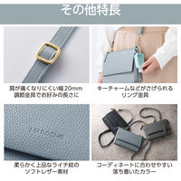 スマホポーチ ショルダーポーチ お財布機能付き 斜めがけ ソフトレザー ダスティブルー P-MAP07BU エレコム 1個（直送品）