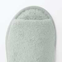 無印良品 洗える綿パイルスリッパ 前あき Ｌ ２５～２７．５ｃｍ用 グリーン 良品計画