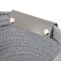 ロープ&フェイクレザーバスケット(M) グレー LAKOLE/ラコレ