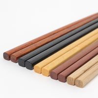 ウッド四角箸5点セット ブラウン LAKOLE/ラコレ