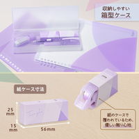 プラス 紙ケース入りテープのり パスティ しっかり貼れる 使いきり パープル 54564 1セット（1個×5）