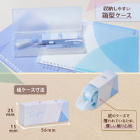 プラス 紙ケース入りテープのり パスティ しっかり貼れる 使いきり ブルー 54565 1セット（1個×5）