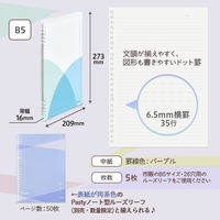 プラス バインダー パスティ ルーズリーフバインダー リングタイプ B5 ソーダブルー 97082 1冊