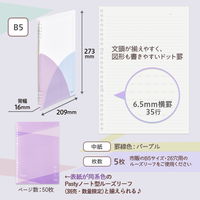 プラス パスティ ルーズリーフバインダー リングタイプ B5 ブルーベリーパープル 97081 1冊