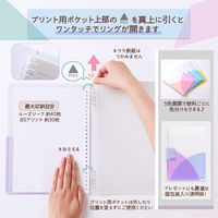 プラス パスティ ルーズリーフバインダー リングタイプ B5 ブルーベリーパープル 97081 1セット(1冊×3)