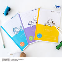 日本ノート ノート スヌーピー セミB5 自主学習 5mm方眼26枚 3色セット PST5J03 1パック(3色入)