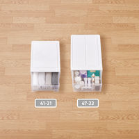 【小物収納】天馬　フィッツケース 41ー31 　ホワイト/クリア　幅31.6×奥行41.0×高さ17.2cm　1セット（1個×3）