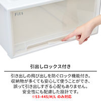 【引き出し収納】　天馬　フィッツケース 53ー44L　ホワイト/クリア　幅44.0×奥行53.0×高さ30.0cm　1個