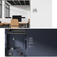 SignJapan 立体アクリル標識 ピクトグラムのみ MEETING ROOM ホワイト 4582614753818 1枚（直送品）