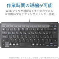 エレコム 有線ミニキーボード/パンタグラフ式/薄型/ブラック TK-FCP096BK 1個（直送品）