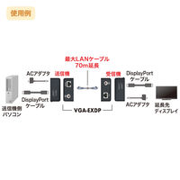 サンワサプライ DisplayPortエクステンダー VGA-EXDP 1個