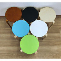 エイ・アイ・エス 木製丸椅子 組立式 ブラウン LFMI-008BR 1脚（直送品）