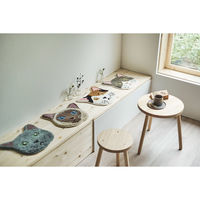 スミノエ 洗える チェアパット ネコカオ 35×38cm クロ 4549781252711 1枚