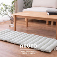 萩原敷物 クッション インド綿ロングクッション アルト 43×120cm ブルー 407651 1個（直送品）