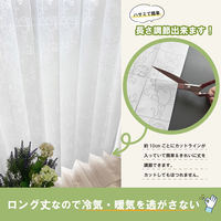 加栄レース アコーディオンカーテン アラベスク柄 フリーカット 150×250cm UVカット ホワイト 469351 1個（直送品）