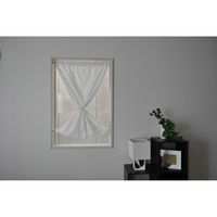 加栄レース レースカーテン 小窓 UVカット 70×90cm 省エネ ホワイト ストライプ 469387 1個（直送品）