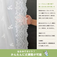 加栄レース レースカーテン フリーカット 100×250cm 2枚入り ミラーカーテン ペイズリー 469434 1個（直送品）