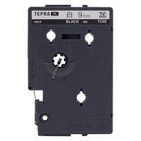 キングジム テプラ TEPRA TR テープカートリッジ 幅9mm 白ラベル(黒文字) 白 TC9S-H 1個（直送品）