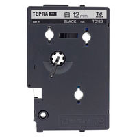 キングジム テプラ TEPRA TR テープカートリッジ 幅12mm 白ラベル(黒文字) 白 TC12S-H 1個（直送品）