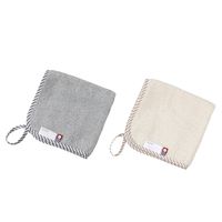 今治製 ループつきハンドタオル ベージュ 1セット（1枚×5） 国産 ノベルティ 個包装 ご挨拶 子ども用 キッチン用 田中産業