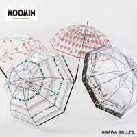 小川 長傘 雨傘 ムーミン クリア アンブレラ 59cm 手開き式 フラワー 489451 1個（直送品）